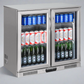 Tropical Rated Triple Glazed 304 SS 2-Door Stainless Steel Under Counter Can Cooler Wine Bar Fridge 208L
