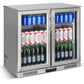 Tropical Rated Triple Glazed 304 SS 2-Door Stainless Steel Under Counter Can Cooler Wine Bar Fridge 208L