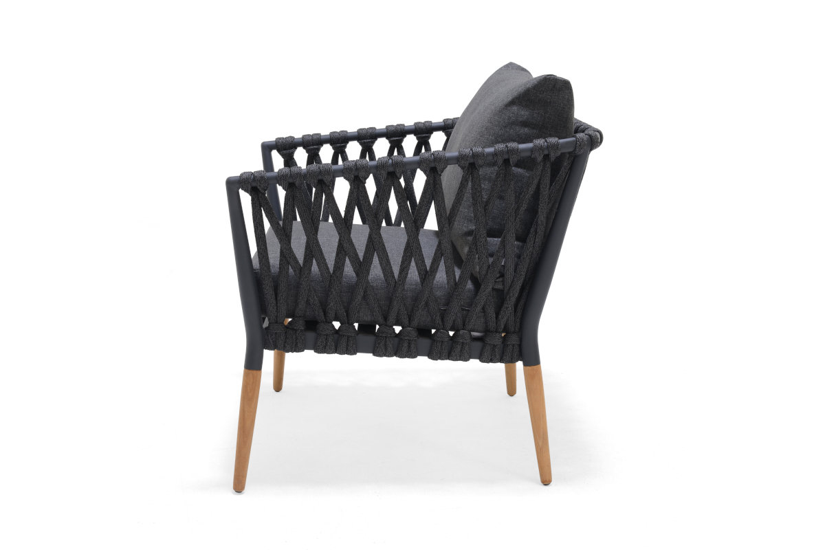 Copacabana 4 Piece Outdoor Lounge Set Aluminium Frame Roped