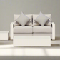 White Hampton Style Lounge Set Inc 2+1+1, Coffee Table Aluminium Frame and Weather Resistant Fabric