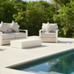 Hampton Style 4-Piece Outdoor Lounge Set – White Aluminium Frame + Weather-Resistant Cushions