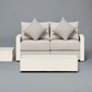 White Hampton Style Lounge Set Inc 2+1+1, Coffee Table Aluminium Frame and Weather Resistant Fabric