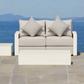 White Hampton Style Lounge Set Inc 2+1+1, Coffee Table Aluminium Frame and Weather Resistant Fabric