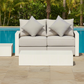 Hampton Style 4-Piece Outdoor Lounge Set – White Aluminium Frame + Weather-Resistant Cushions