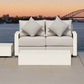 White Hampton Style Lounge Set Inc 2+1+1, Coffee Table Aluminium Frame and Weather Resistant Fabric