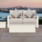 White Hampton Style Lounge Set Inc 2+1+1, Coffee Table Aluminium Frame and Weather Resistant Fabric