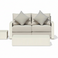 Hampton Style 4-Piece Outdoor Lounge Set – White Aluminium Frame + Weather-Resistant Cushions