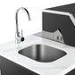 Element Twin Hood 8 Burner Outdoor BBQ Kitchen: High Grade 304 SS + White Stone + 1 Door Sink + 1 Door Storage